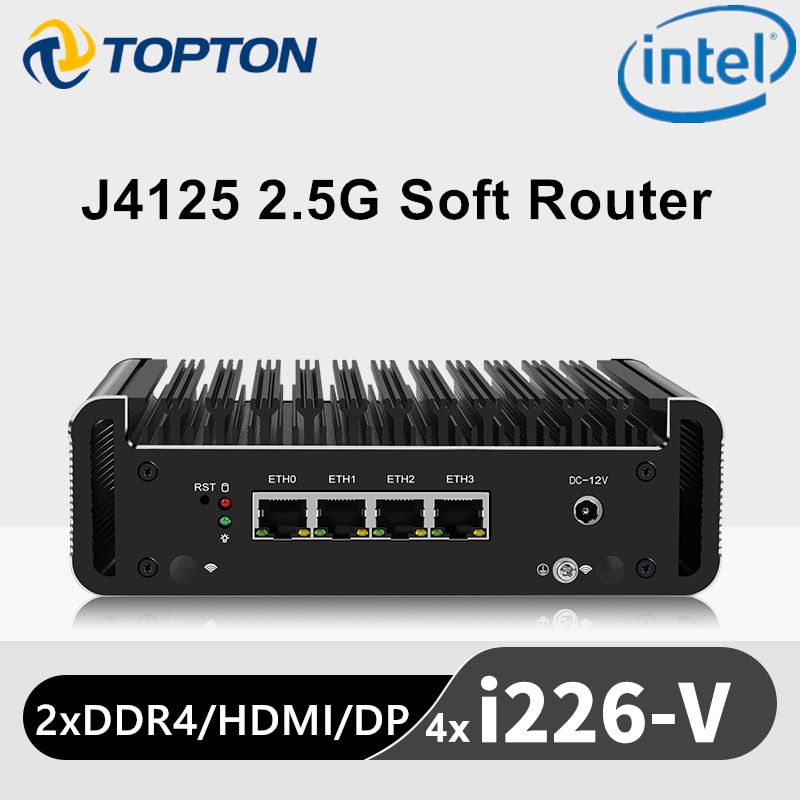 4x  i226-V 2500M LAN  J4125 2.5G  2xDDR4 HDMI1.4 DP1.2 Ҹ ̴ PC OPNsense ȭ VPN 